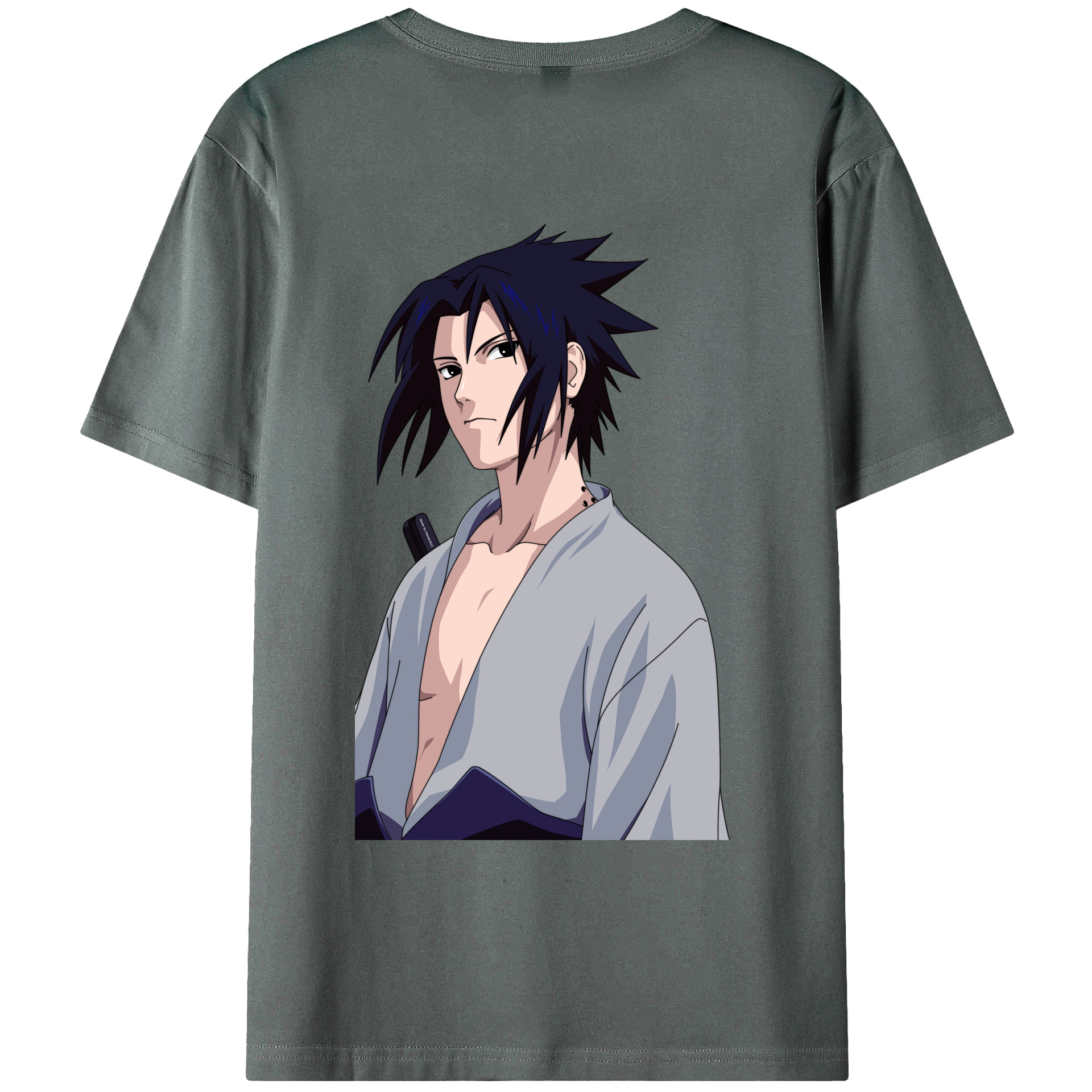 （画像用） NARUTO -ナルト- うちは サスケ Uchiha Sasuke 綿100％ メンズ半袖Tシャツ（バックプリント） 通気性